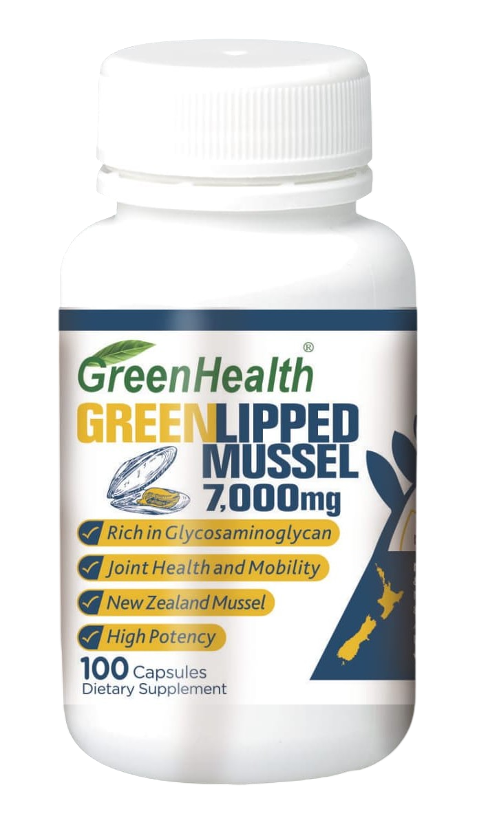Frasco GreenHealth Green Lipped Mussel 7000 mg - 100 cápsulas